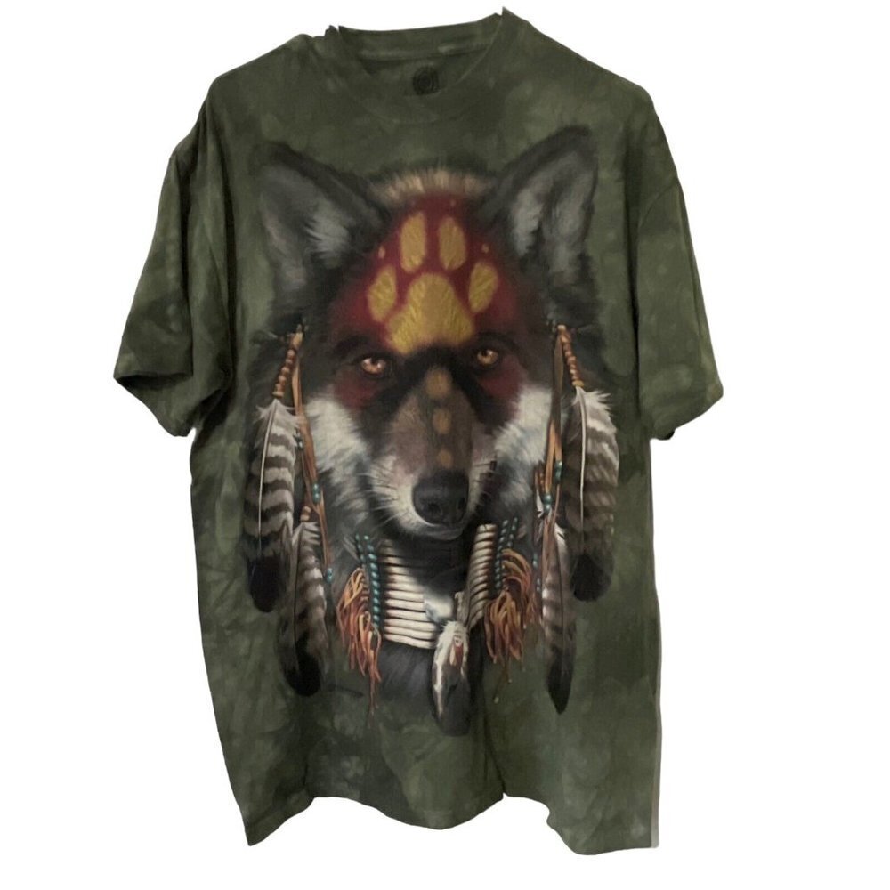The Mountain Tie Dye Wolves Graphic T Shirt  2014 Short Sleeve Large